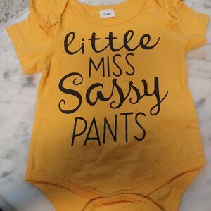 Baby Girl Short Sleeve NWOT One-Piece 3-6 Months Bright Yellow & Black